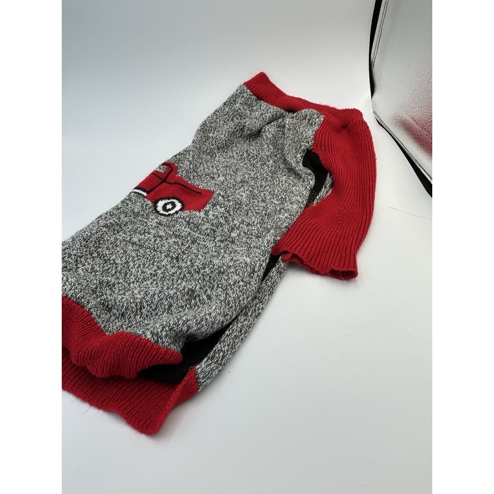 Holiday Christmas XL Dog Knit Sweater‎ Tree Truck Gray